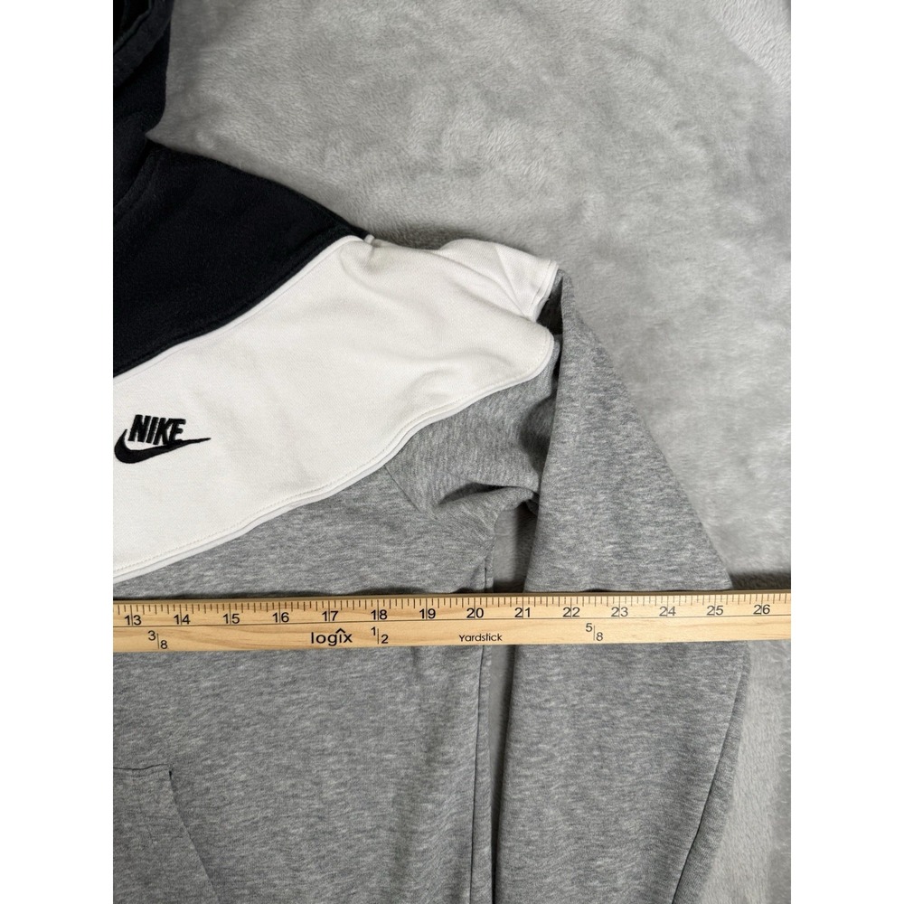 Nike Sportswear Heritage Hoodie Grey Black White Womens Small Sweatshirt‎ - Picture 7 of 13